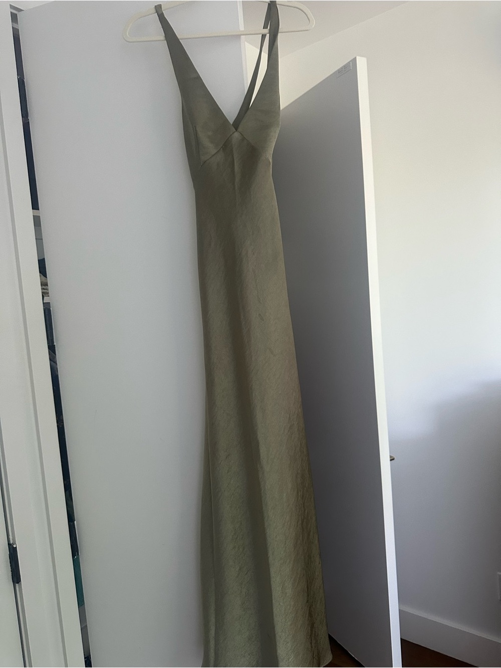 Bec & Bridge Olive Green V-Neck Maxi Slip Dress